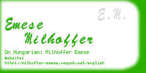 emese milhoffer business card